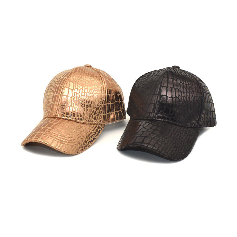 Imitation Crocodile Leather Baseball Cap European And American Fashion &amp; Trend Men And Women