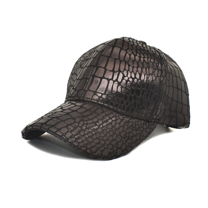 Imitation Crocodile Leather Baseball Cap European And American Fashion &amp; Trend Men And Women