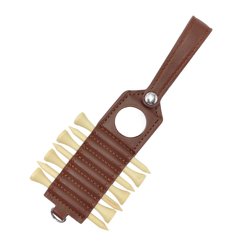 Golf Ball Nail Storage Leather Case Outdoor Sports Accessories Ball Nail Tag