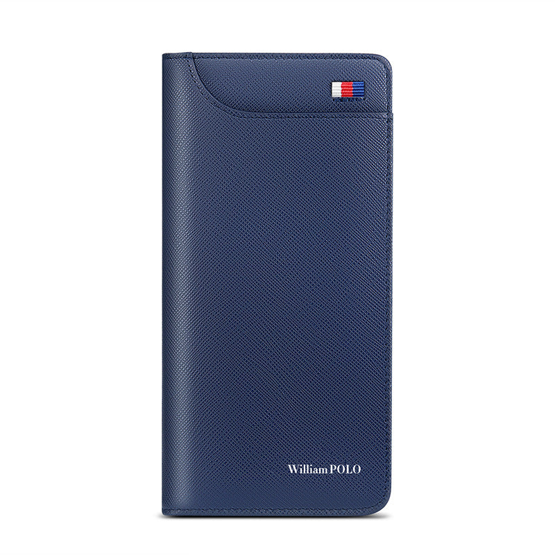 Wallet Men&#39;s Real Cowhide Long Zipper Handheld Multi-functional