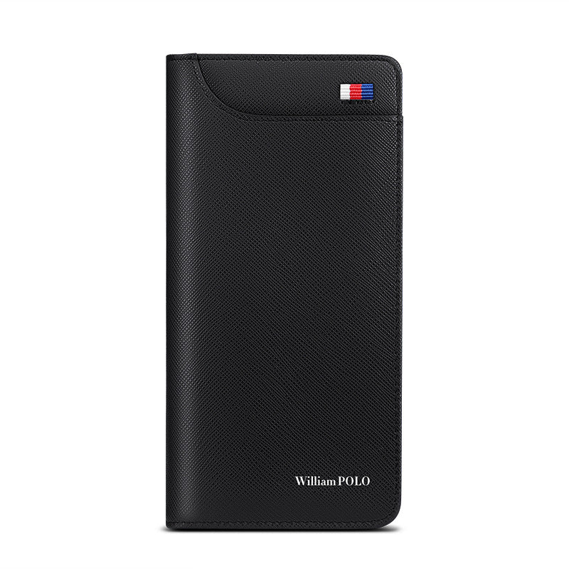 Wallet Men&#39;s Real Cowhide Long Zipper Handheld Multi-functional