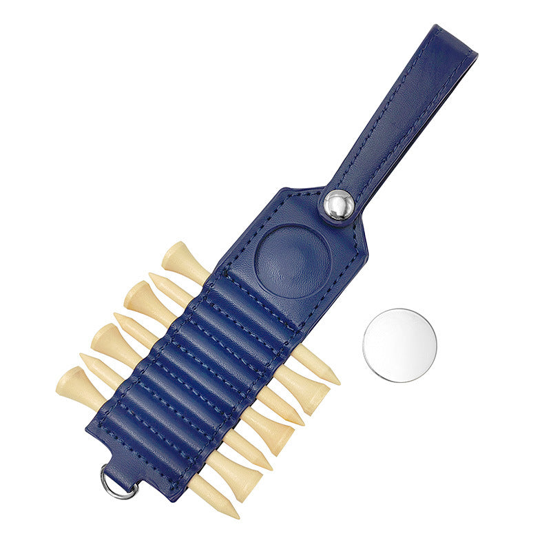 Golf Ball Nail Storage Leather Case Outdoor Sports Accessories Ball Nail Tag