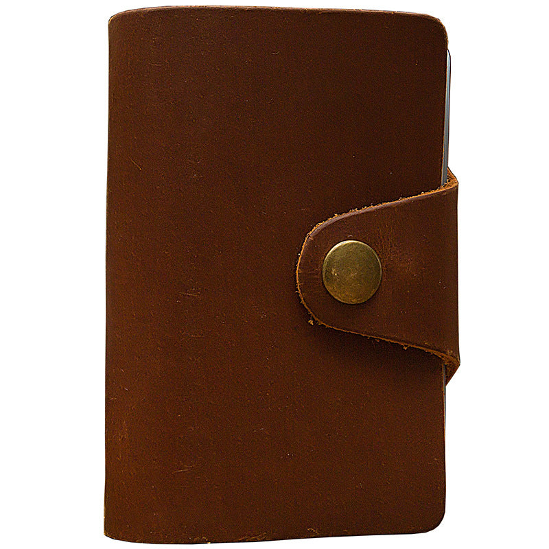 Handmade Cowhide Card Holder Men&#39;s Genuine Leather