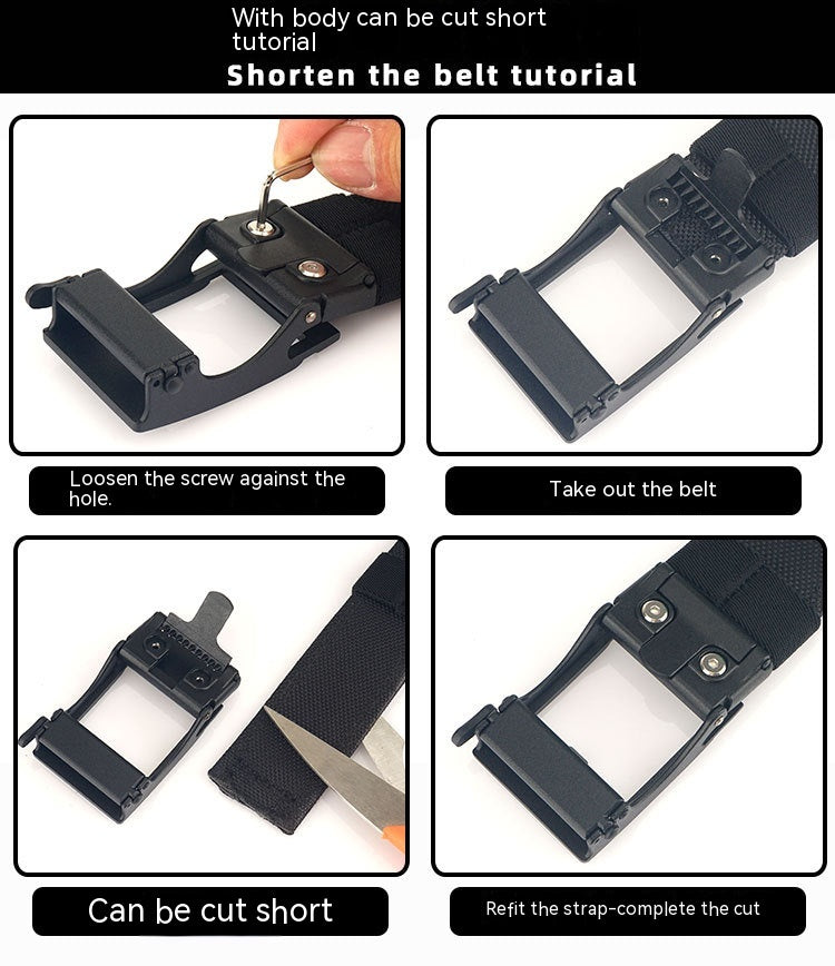Outdoor Casual Dual-use Men&#39;s Automatic Buckle Belt Thickened Hardened Double-layer Hanging