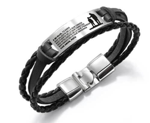 To My Son Leather Bracelet Stainless Steel Corrosion LOVE GRAND