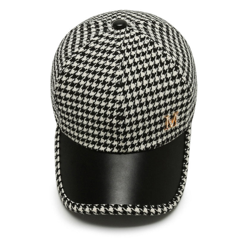 Men&#39;s And Women&#39;s Fashion Houndstooth Fine Grid Baseball