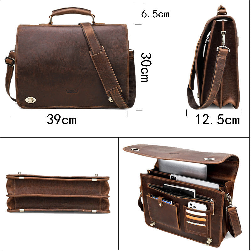 Fashion Personality Leather Men&#39;s Business Briefcase