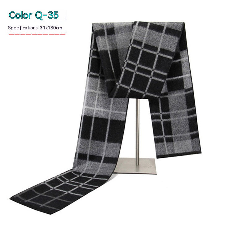 Men&#39;s Striped Winter Warm Artificial Cashmere Scarf