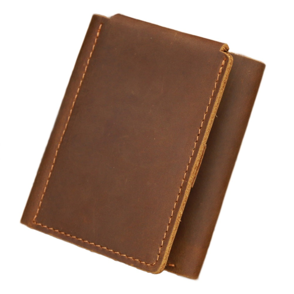 Men&#39;s Retro Crazy Horse Leather Wallet