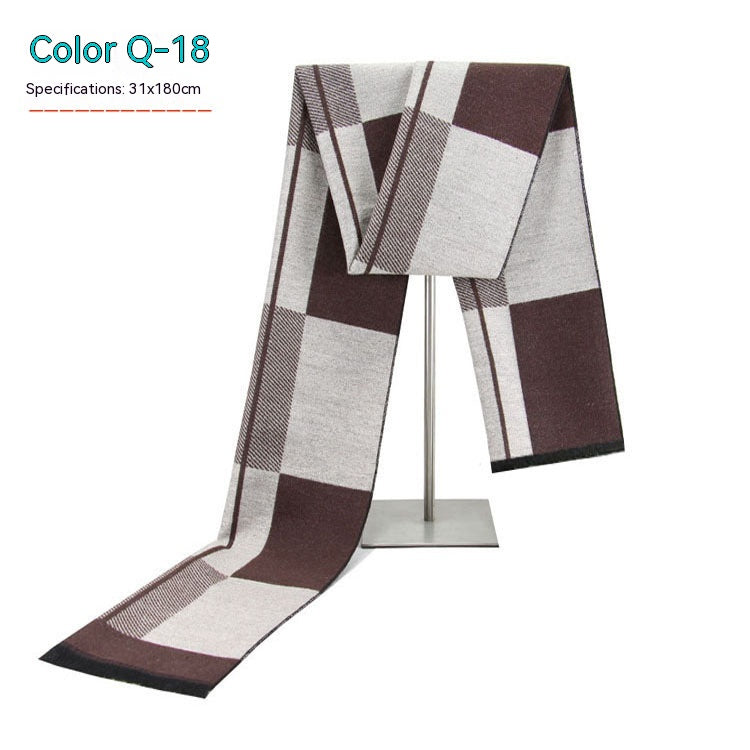 Men&#39;s Striped Winter Warm Artificial Cashmere Scarf