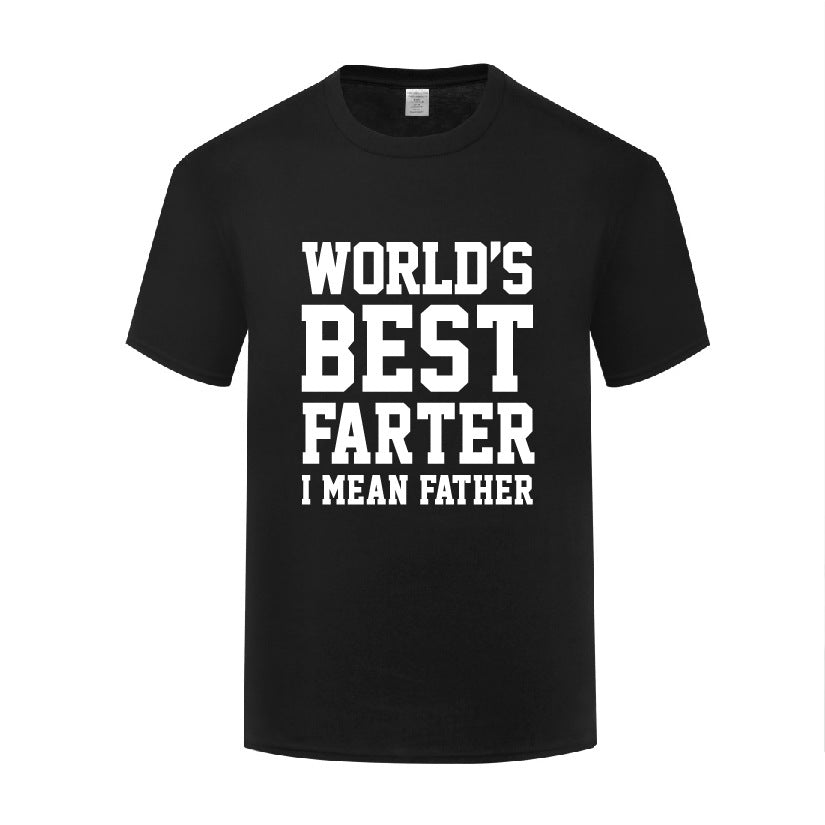 Funny Ironic Father&#39;s Day Gift T Shirt Men&#39;s Loose World&#39;s Best Farter I Mean Father