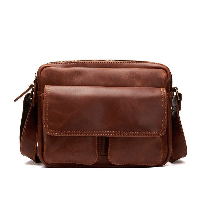 Men&#39;s Casual Leather Shoulder Messenger Bag