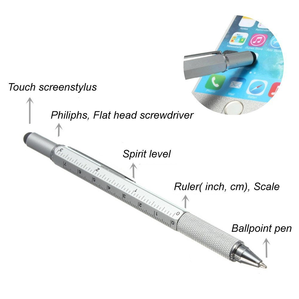 6in1 Metal Tool Screwdriver Touch Screen Ballpoint Pen