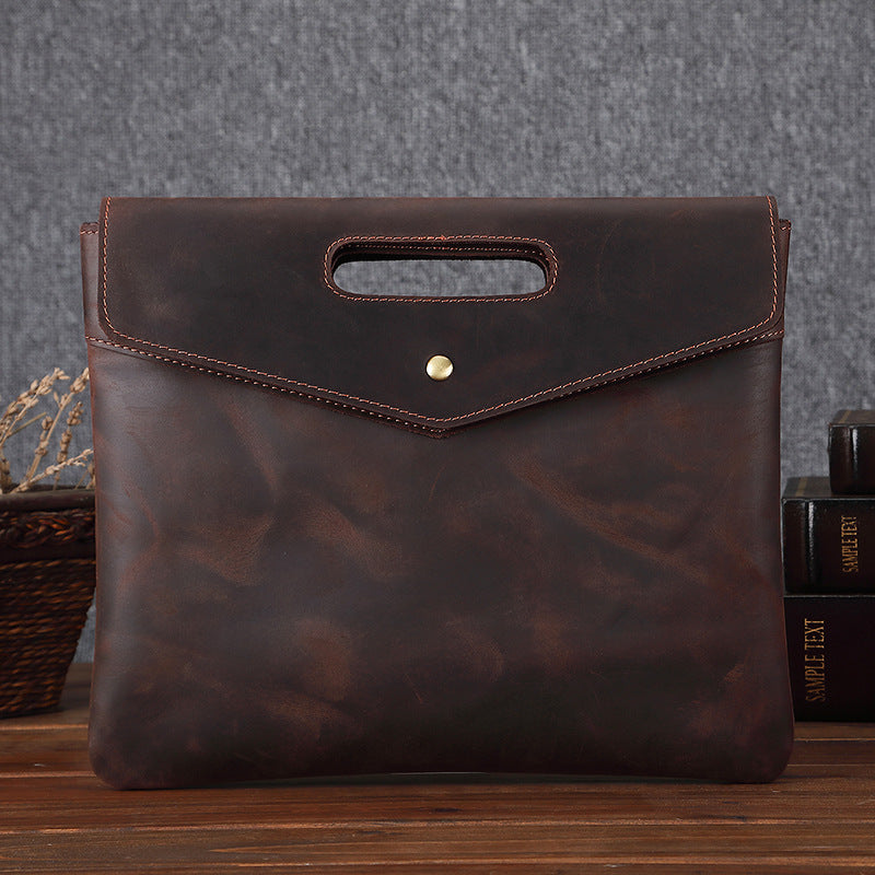 Genuine Leather Men&#39;s Briefcase Vintage Business