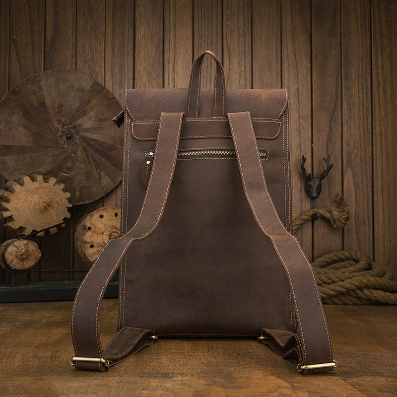 Men&#39;s Casual Leather British Backpack