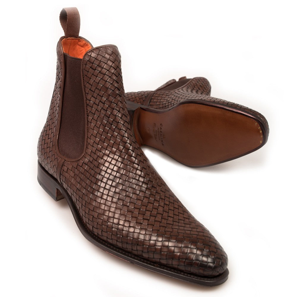 Woven Square Head Men&#39;s Low Profile Boots