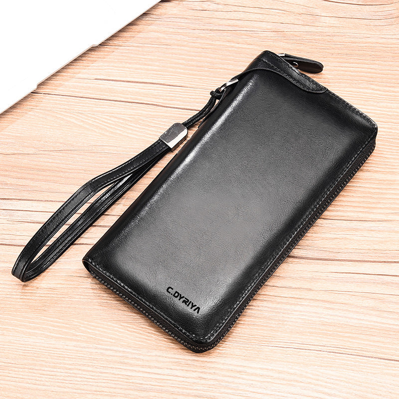 Simple Business Wallet Multifunctional Card Holder Men&#39;s Wallet Long Zip Wallet