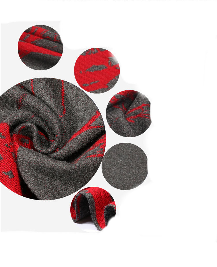 Fortune Tree Men&#39;s Brushed Scarf Autumn And Winter New All-match Scarf