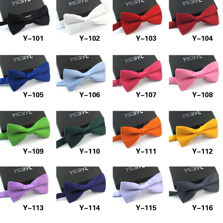 Matte Men&#39;s Solid Color Wedding Bow Tie Gentleman Polyester