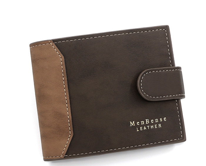 Men&#39;s Wallet Short Style With Korean Edition Hinge Gold Stamping