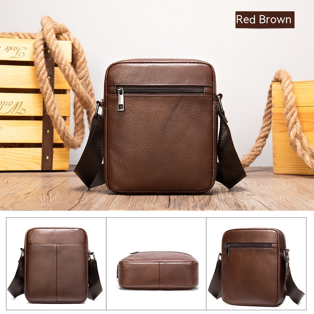 Business Men&#39;s Leather Small Shoulder Bag