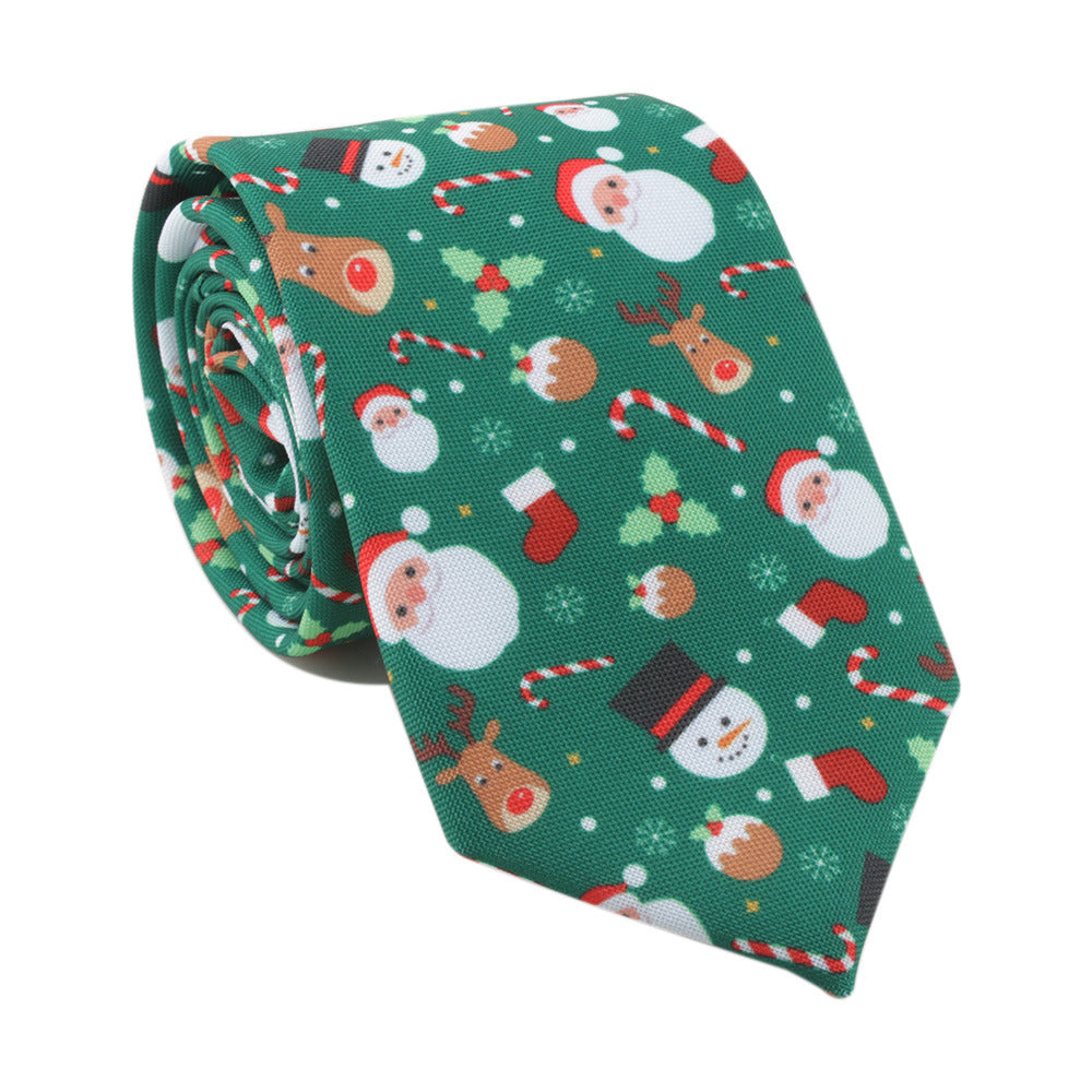 Santa Claus Style Sika Deer Christmas Tree Tie