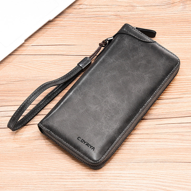 Simple Business Wallet Multifunctional Card Holder Men&#39;s Wallet Long Zip Wallet