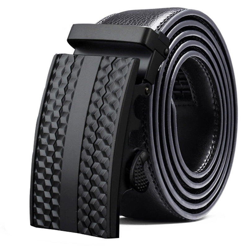 Fashion Casual Men&#39;s Two-layer Leather Comfort Click Belt