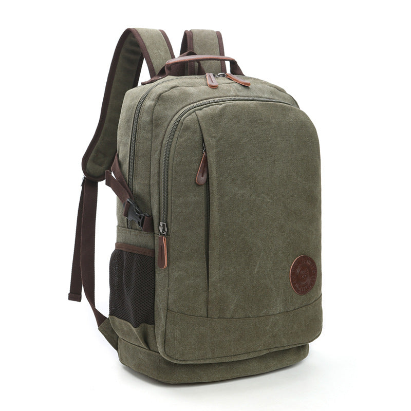 Wear-resistant Washed Canvas Men&#39;s And Women&#39;s Backpacks Street Casual Fashion Large Capacity Multifunctional