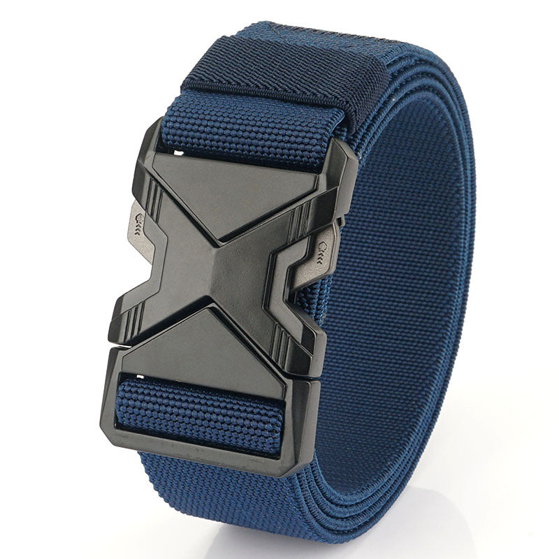 Fashion Commuter Casual Men&#39;s Belt Woven Elastic Minimalist Alloy Buckle