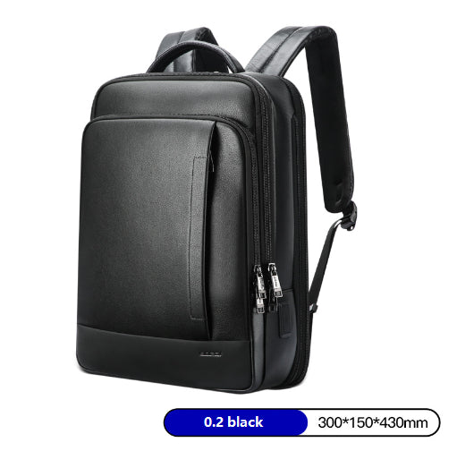 Backpack Leather Backpack Men&#39;s Business Trip First Layer Leather Backpack Computer Bag