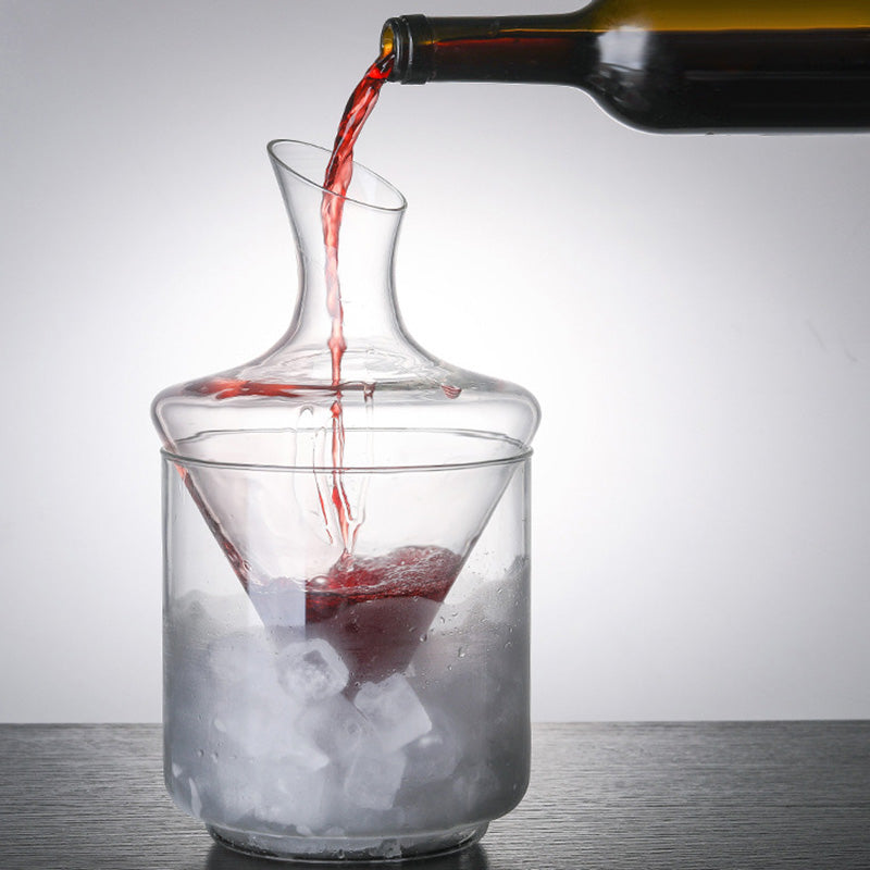 Ice Bucket Decanter Set Glass Oblique Mouth