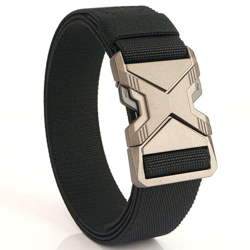 Fashion Commuter Casual Men&#39;s Belt Woven Elastic Minimalist Alloy Buckle