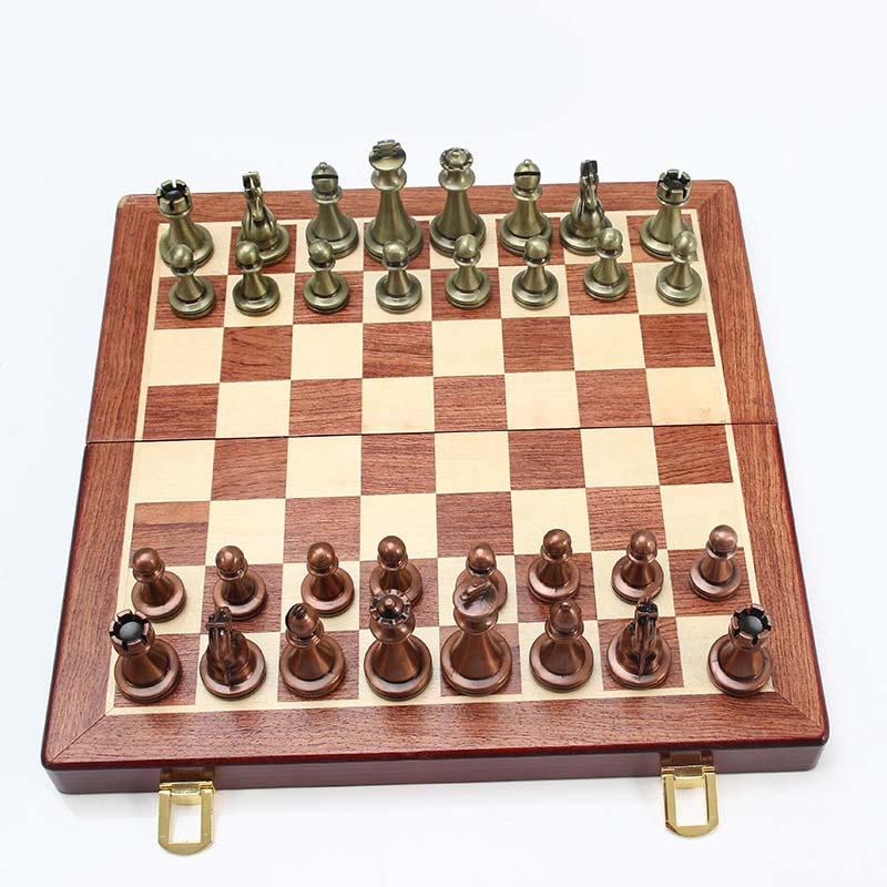 Chess Match Special High-end Gift Box Set Solid Wood Folding Board Large Pieces Chess