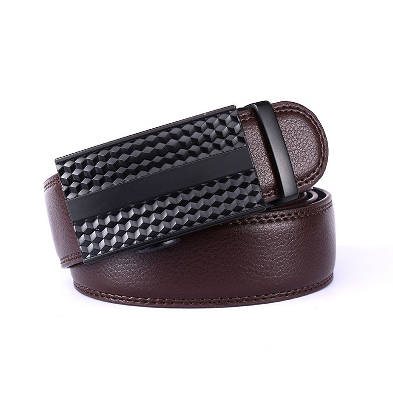 Fashion Casual Men&#39;s Two-layer Leather Comfort Click Belt