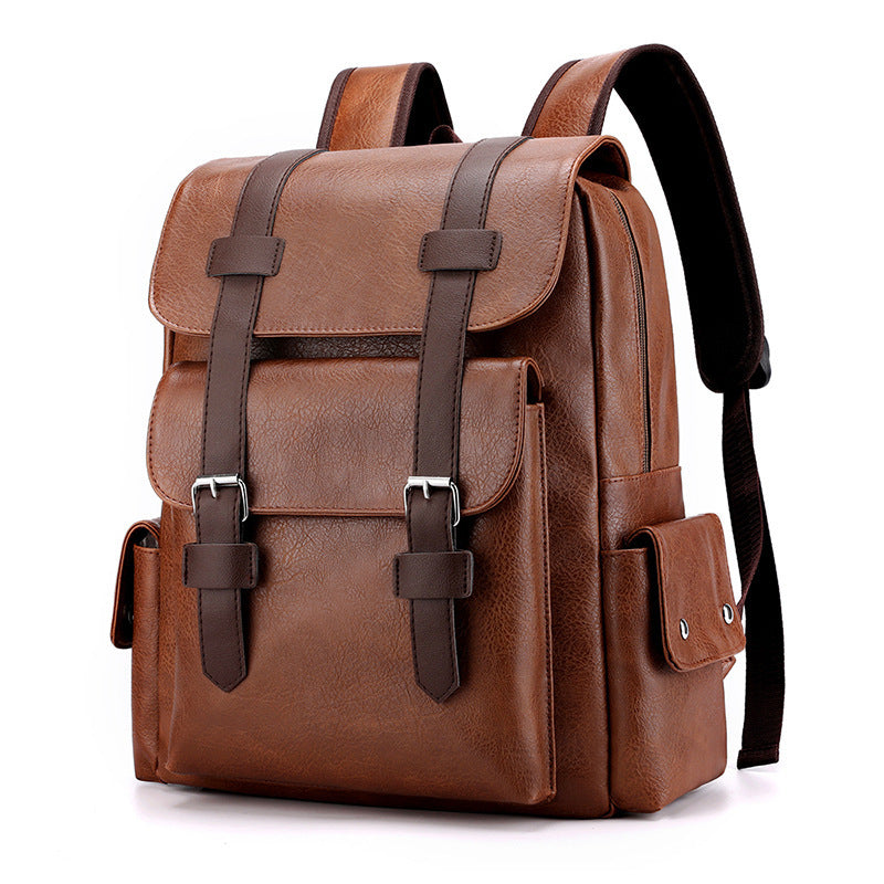 Retro Men&#39;s PU Backpack Computer Bag
