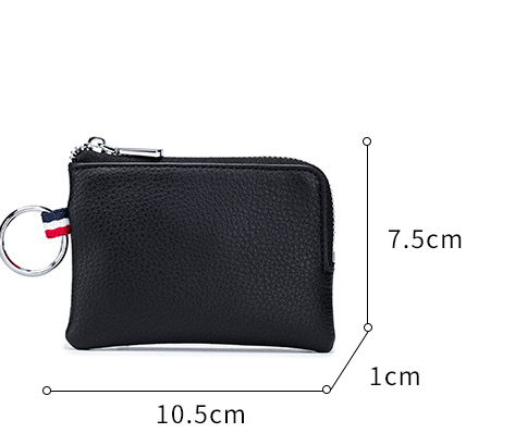 Men&#39;s Coin Purse European And American Leather Mini Wallet Soft Leather Zip Coin Driving License Key Case Card Holder Ultra-thin