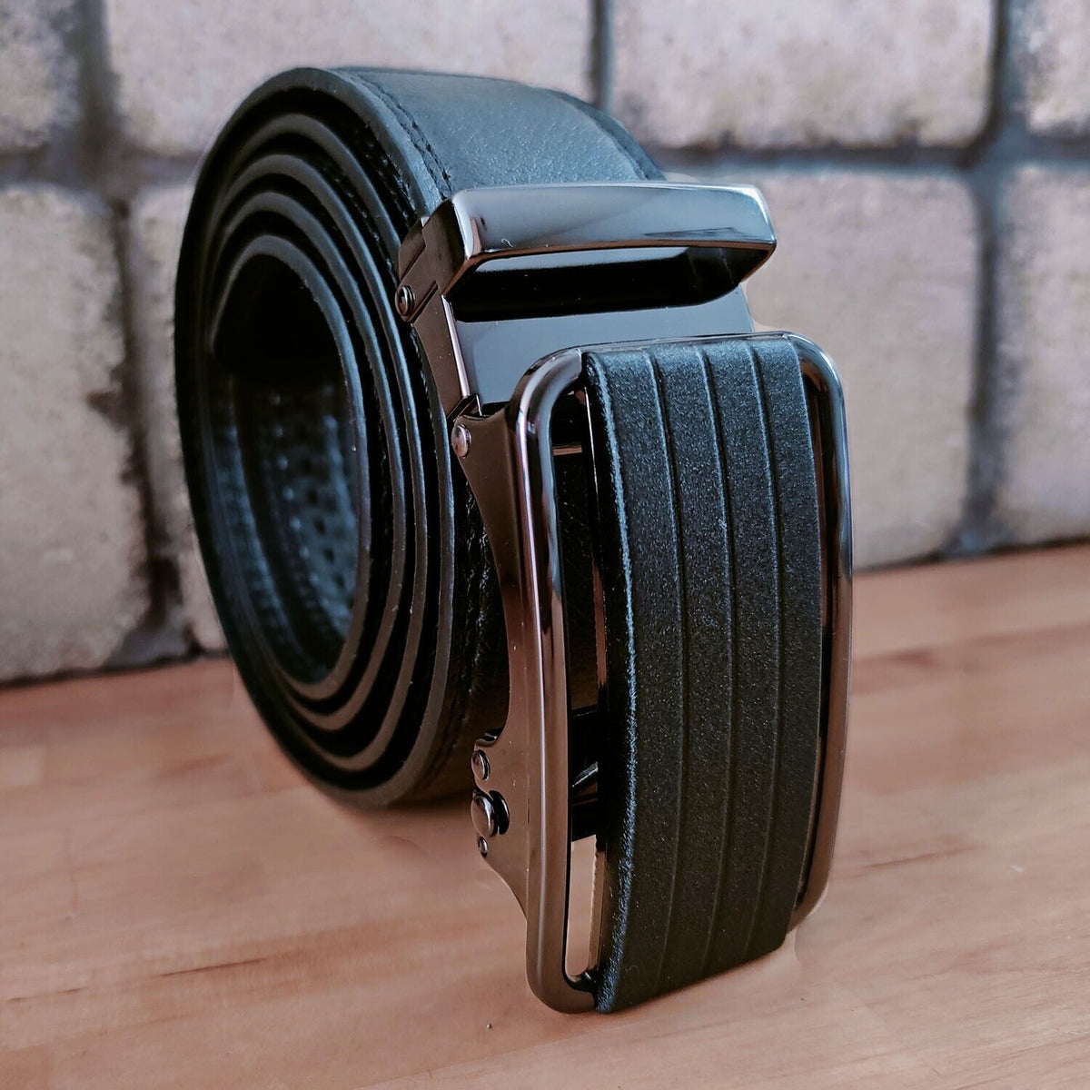 Men&#39;s Ratchet Belt Leather Mens Belt With Slide Buckle Ratchet Belts For Men USA
