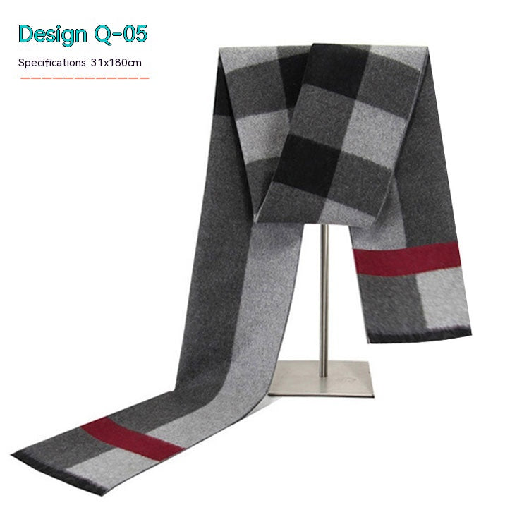 Men&#39;s Striped Winter Warm Artificial Cashmere Scarf