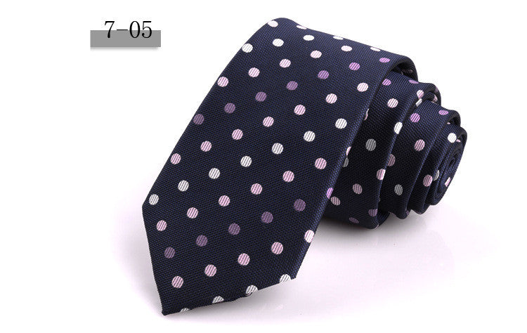 New Men&#39;s 7cm Striped Business Formal Tie