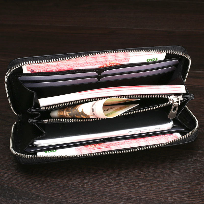 Skin Bone Leather Wallet Men&#39;s Long Hand