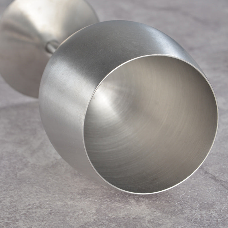 304 Stainless Steel Red Wine Glass All Steel Goblet Metal Wine Glass Large Capacity Drop Resistant Creative Single Layer Cup