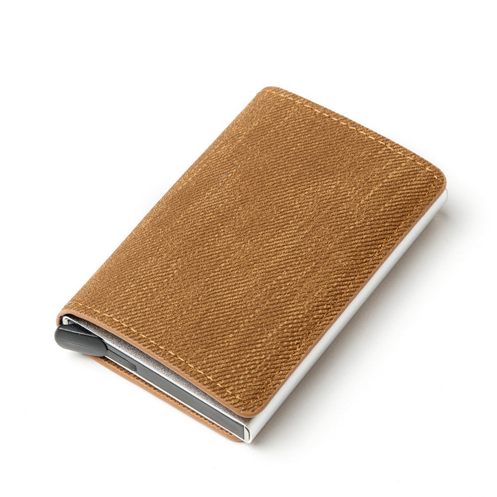 Shield Anti-theft Brush Ultra-thin Credit Card Aluminum Alloy Card Case Metal Men&#39;s Multi-card Wallet