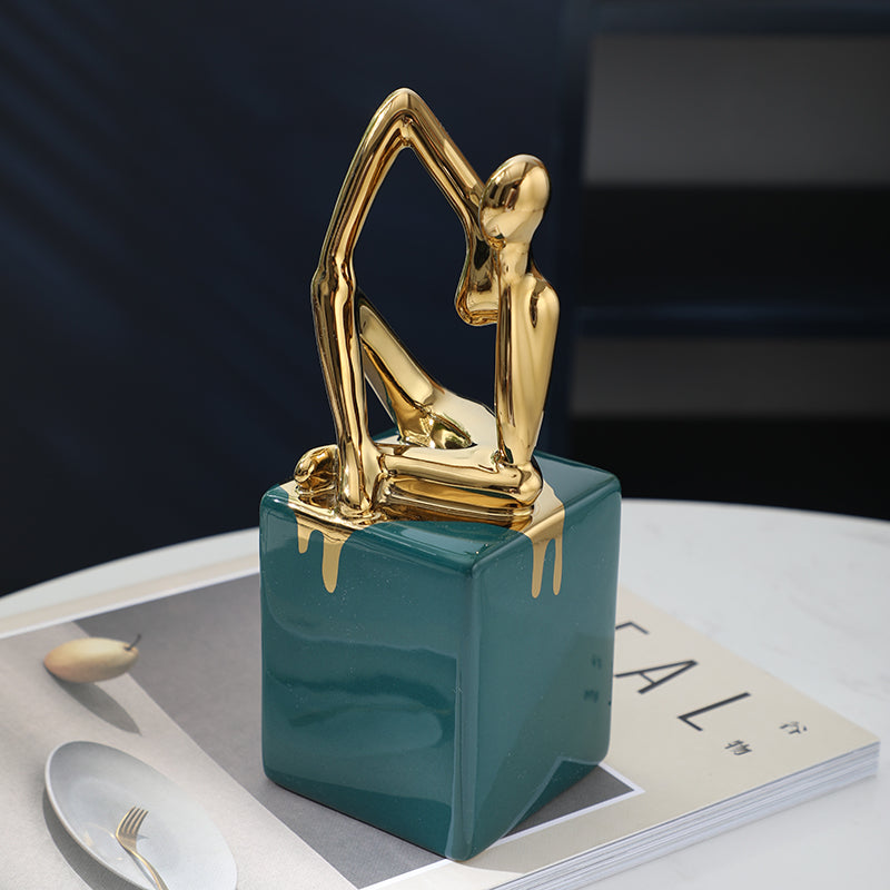 Modern Light Luxury Style Ceramic Figure Decoration TV Cabinet Wine  Office