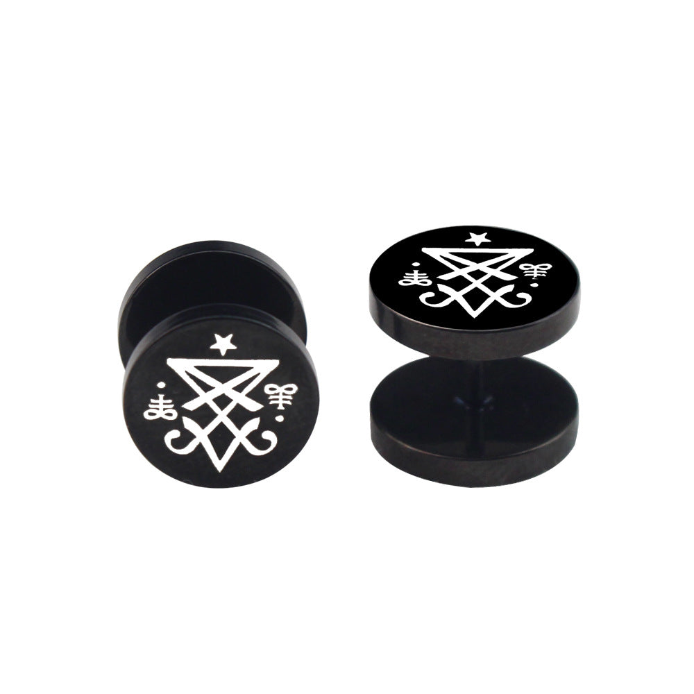 Round Ear Ornaments Titanium Steel Barbell Men&#39;s Viking