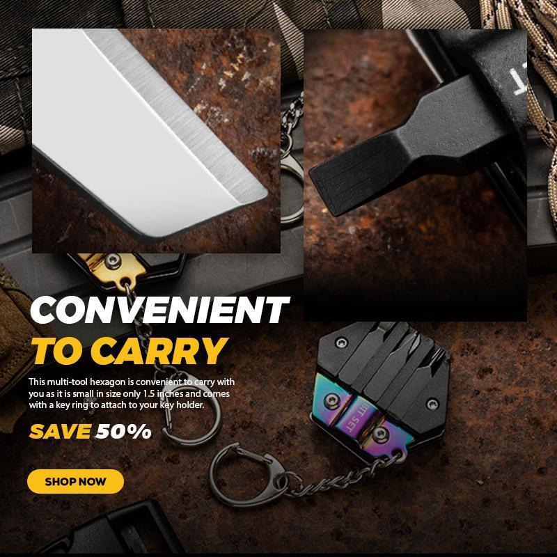 Multifunctional Hexagon Coin Pocket Knife Folding Knife Outdoor Tool