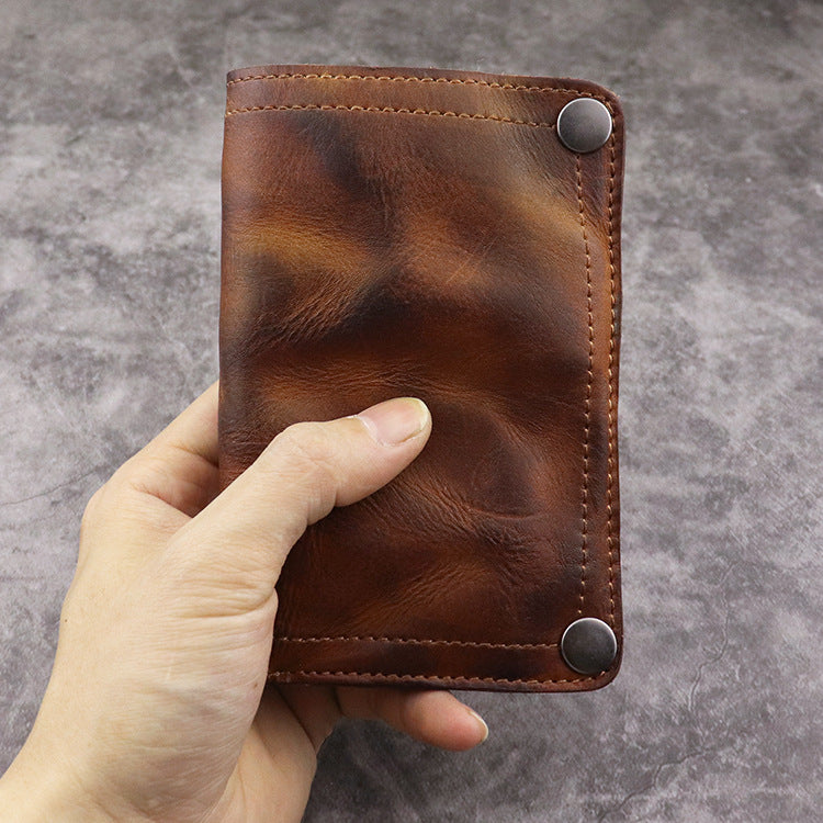 Men&#39;s Handmade Vertical Wallet With Multiple Card Slots