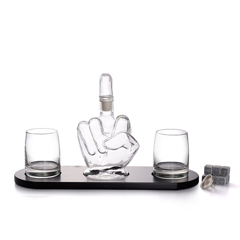 Craft Creativity Middle Finger Glass Bottle Of Bubble Wine