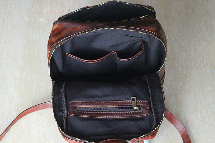 Vintage Rubbed Color Handmade Top Layer Leather Travel Bag