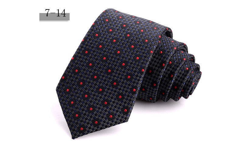 New Men&#39;s 7cm Striped Business Formal Tie